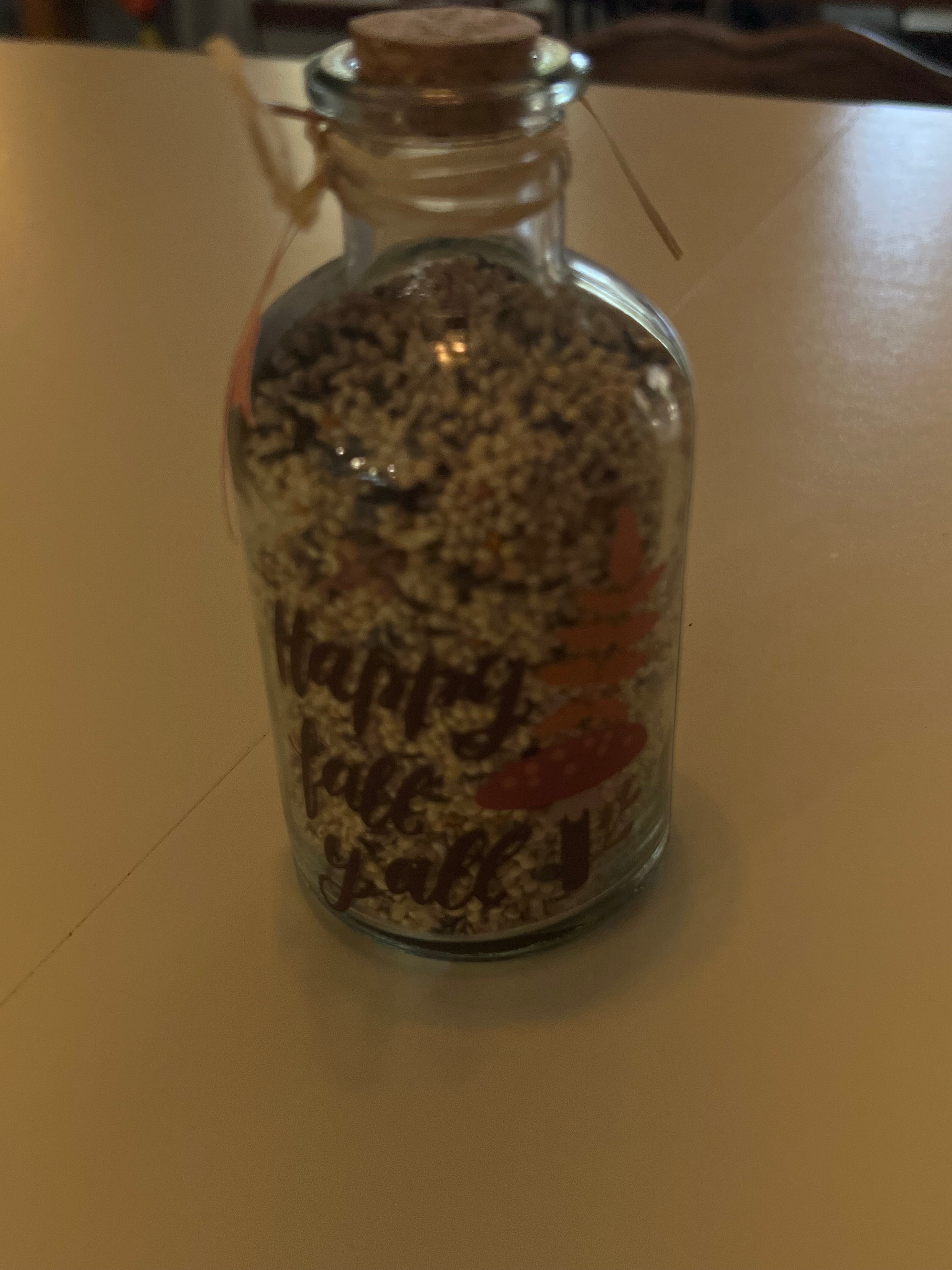 Bird feed in jar