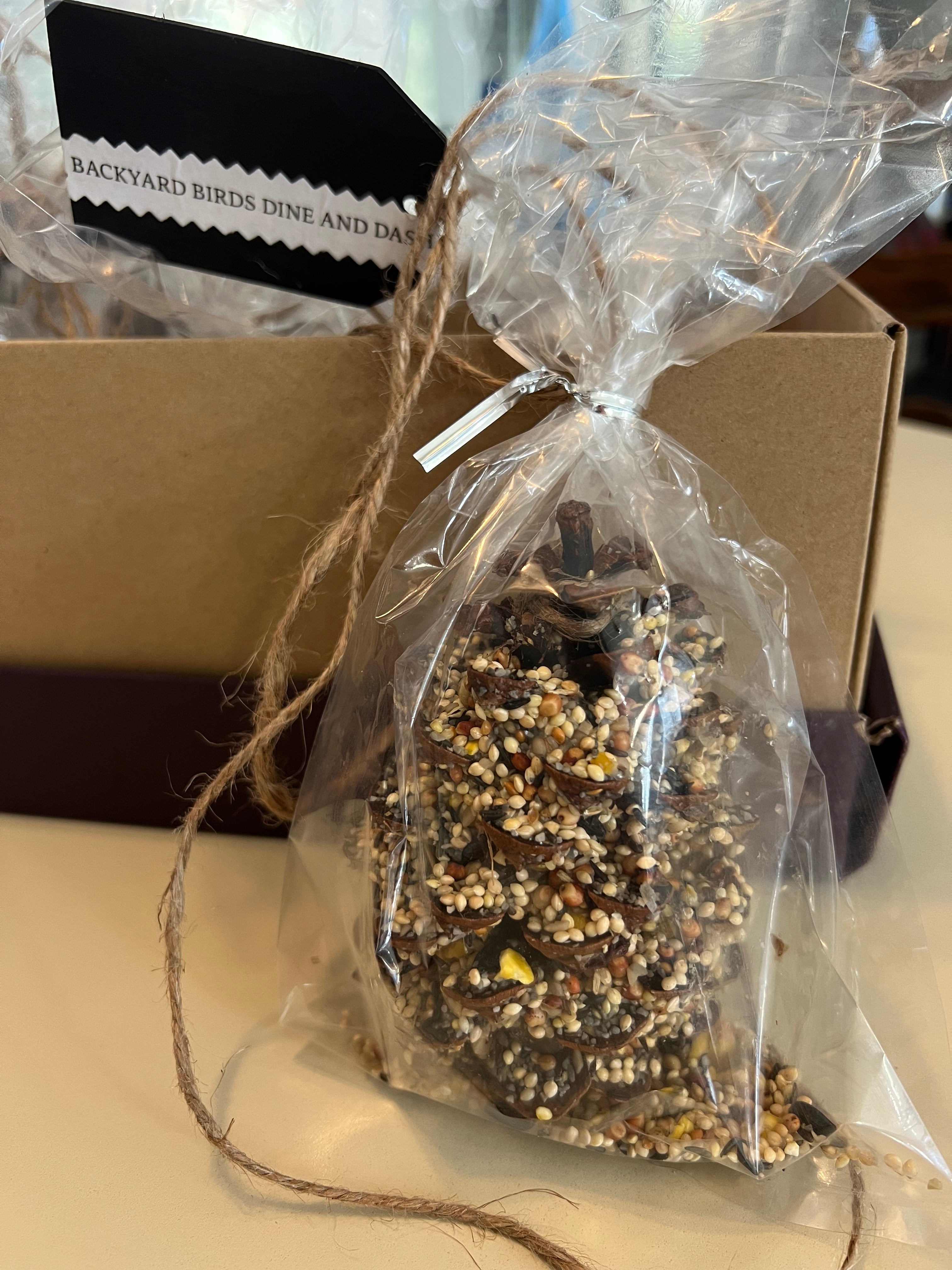 Bird seed pinecone